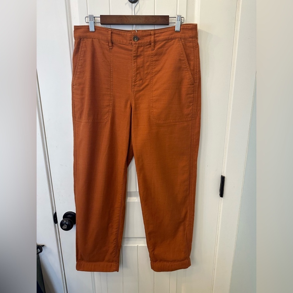 J.Crew Women's Size 10 Burnt Orange Cropped Utility Pants